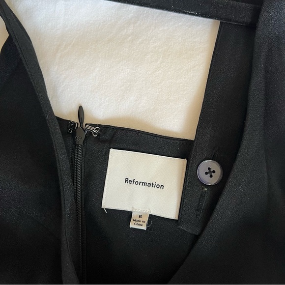 NWT REFORMATION Black Mini Dress with Mesh - Picture 4 of 6